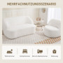 Modern 2-sits Soffa med Fleeceöverdrag och Rundad Design Vit 142 x ...