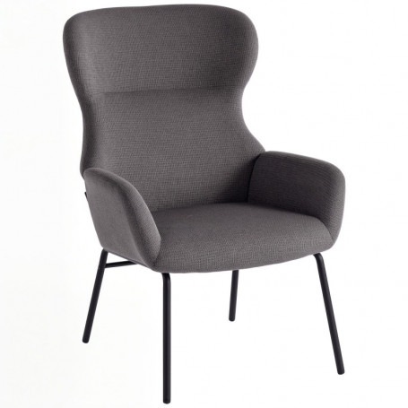 Fåtölj med Hög Rygg och Linnelook – 70 x 74,5 x 103,5 cm