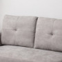 Bäddsoffa 3-sits med Schäslong och Förvaring Grå Linnelook