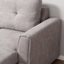 Bäddsoffa 3-sits med Schäslong och Förvaring Grå Linnelook