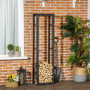 Vedställ i Stål – Elegant & Robust Förvaring 40 x 25 x 150 cm