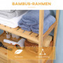 Badrumsskåp i Bambu – 60 x 30 x 120 cm med Öppna Fack & Lamellucka