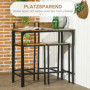 Barset 3-delat – Bord & 2 Stolar Vintage Brun / Svart 89 x 45 x 87 cm