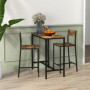 Barset 3-delat – Bord & 2 Stolar Vintage Brun / Svart 89 x 45 x 87 cm