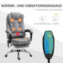 Ergonomisk Kontorsstol med Massage, Fotstöd, Vintage Grå Läder