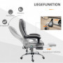 Ergonomisk Kontorsstol med Massage, Fotstöd, Vintage Grå Läder