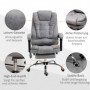 Ergonomisk Kontorsstol med Massage, Fotstöd, Vintage Grå Läder