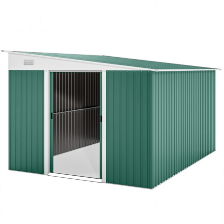 Redskapsbod i Galvaniserat Stål – 280 x 345 x 201 cm med Skjutdörrar & Ventilation