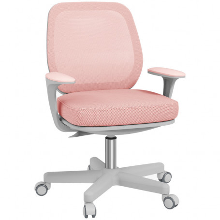 Ergonomisk Kontorsstol med Nätrygg, Rosa / Grå