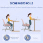 Ergonomisk Kontorsstol med Nätrygg, Rosa / Grå