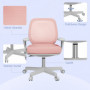 Ergonomisk Kontorsstol med Nätrygg, Rosa / Grå