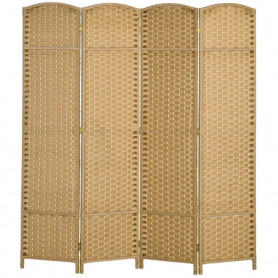 Hopfällbar Skärmvägg i Handvävd Stil – 160 x 1,6 x 170 cm