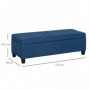 Förvaringsbänk med Knappsöm – 125 x 49 x 41,5 cm, Stoppad Sits Blå