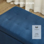 Förvaringsbänk med Knappsöm – 125 x 49 x 41,5 cm, Stoppad Sits Blå