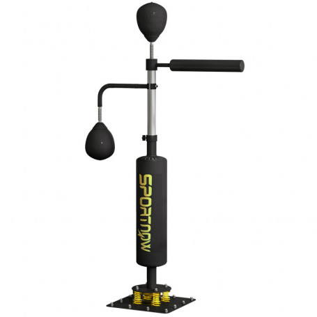 Stående Boxningsställning med 2 Speed ​​​​Balls och Reflexstång Svart