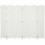 Skärmvägg Rumsavdelare 6. Panelar 240 x 1,6 x 170 cm Vit / Ek