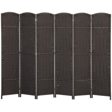 Skärmvägg Rumsavdelare 6. Panelar 240 x 1,6 x 170 cm Brun