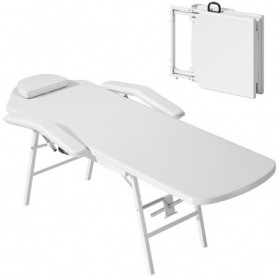 Massagebänk med Justerbart Rygg- och Benstöd – Hopfällbar