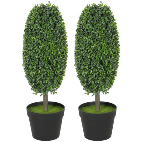 Konstgjorda Olivformade växter i kruka, 2-pack – 60 cm, UV-resistenta