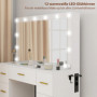 Sminkbord med LED-spegel, USB och Eluttag, Lådor, Dold Förvaring – 100 x 40 x 137 cm