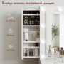 Sminkbord med LED-spegel, USB och Eluttag, Lådor, Dold Förvaring – 100 x 40 x 137 cm