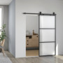 Skjutdörr i frostat glas med mjukstängning – 91,4 x 203,2 cm, komplett set