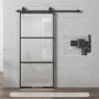 Skjutdörr i frostat glas med mjukstängning – 91,4 x 203,2 cm, komplett set