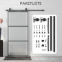 Skjutdörr i frostat glas med mjukstängning – 91,4 x 203,2 cm, komplett set