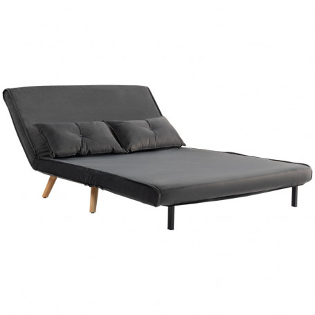 3-i-1 Bäddsoffa med justerbart ryggstöd Grå Sammet 190 x 120 x 28 cm