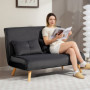 3-i-1 Bäddsoffa med justerbart ryggstöd Grå Sammet 190 x 120 x 28 cm