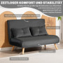 3-i-1 Bäddsoffa med justerbart ryggstöd Grå Sammet 190 x 120 x 28 cm