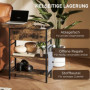 Sidobord med Eluttag, USB & Förvaring – 60 x 29,8 x 58,5 cm, Industriell Design Vintage Brun