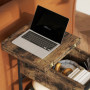 Sidobord med Eluttag, USB & Förvaring – 60 x 29,8 x 58,5 cm, Industriell Design Vintage Brun