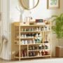 Skohylla Konsolbord i Bambu – 6 våningar, låda, plats för 18 par skor