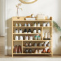 Skohylla Konsolbord i Bambu – 6 våningar, låda, plats för 18 par skor
