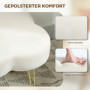 Fotpall med Fyrklöverdesign – Sammet, stålben & kompakt komfort Krämvit / Guld