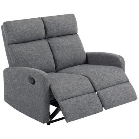 Relax Fätålj 2-sits i Chenille – Justerbart ryggstöd & extra vadderad komfort Grå
