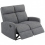 Relax Fätålj 2-sits i Chenille – Justerbart ryggstöd & extra vadderad komfort Grå
