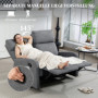 Relax Fätålj 2-sits i Chenille – Justerbart ryggstöd & extra vadderad komfort Grå