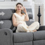 Relax Fätålj 2-sits i Chenille – Justerbart ryggstöd & extra vadderad komfort Grå