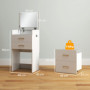 Sminkbord 3-i-1 med spegel, pall & förvaring – Glasyta & kompakt design