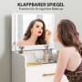 Sminkbord 3-i-1 med spegel, pall & förvaring – Glasyta & kompakt design