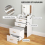 Sminkbord 3-i-1 med spegel, pall & förvaring – Glasyta & kompakt design