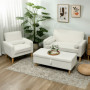 Soffa 2-sits i Krämvit Sammet – Hög Komfort & Elegant Design