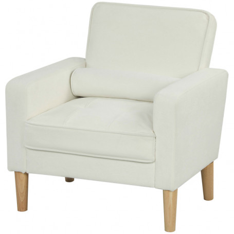 Fötålj i Krämvit Sammet – Modern design & Hög Komfort