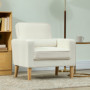 Fötålj i Krämvit Sammet – Modern design & Hög Komfort