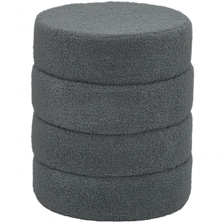 Fotpall Teddy Fleece Mörkgrå Cylindrisk Form Φ 40 x 45 cm