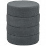 Fotpall Teddy Fleece Mörkgrå Cylindrisk Form Φ 40 x 45 cm