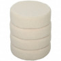 Fotpall Teddy Fleece Beige Cylindrisk From Φ 40 x 45 cm