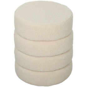 Fotpall Teddy Fleece Beige Cylindrisk From Φ 40 x 45 cm